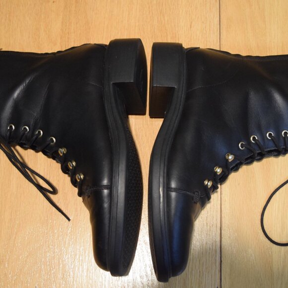Joie Leather Biker Lace Up Combat Boots Size 37 Womens Excellent Used Condition! - Picture 8 of 10